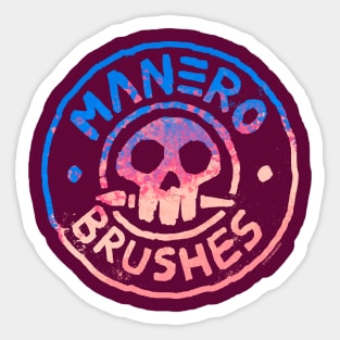 Manero Brushes Neon Logo - Sunset Sticker